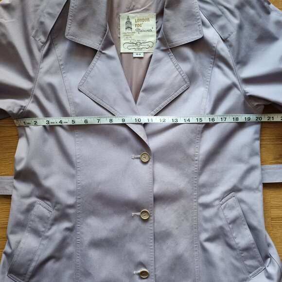 Vintage London Fog Lavender Trench Coat Size 10 - Picture 8 of 10